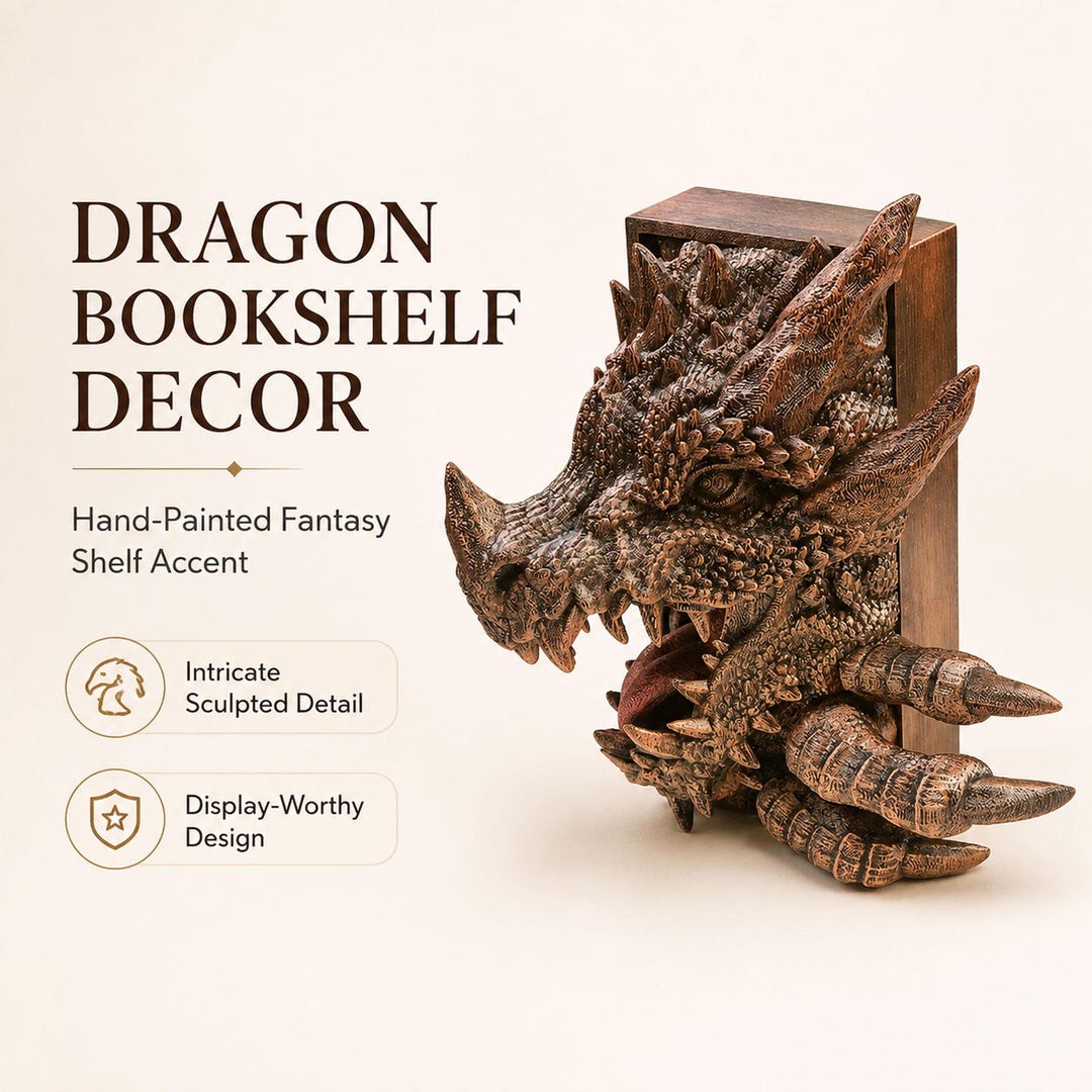 Dragon Book Nook, 3D Printed PLA Bookshelf Decor - Etsy