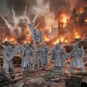 Miniatury Sci-Fi Command Squad 28 mm, figurki do gier bitewnych RPG w skali 1:56, drukowane w 3D modele do gier stołowych