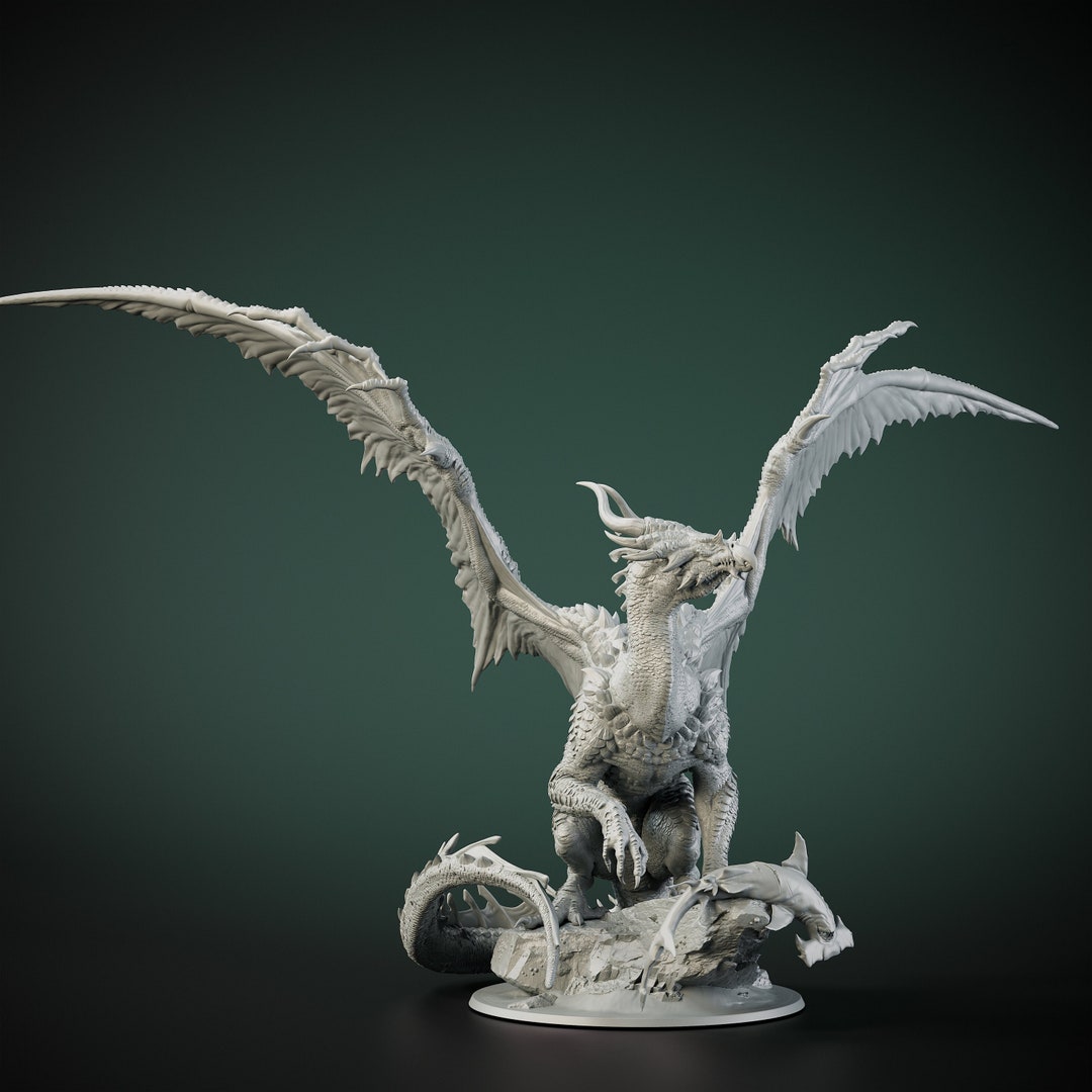 Bronze Dragon Miniature 3d Printed Resin Miniature for Etsy