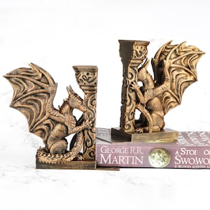 Hand Painted Dragon Bookend Unique Gift for Fantasy Lovers image 7