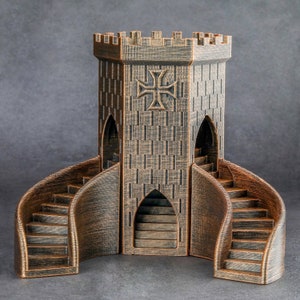 Tour de dés du château, tour de dés imprimée en 3D pour jeux de rôle Donjons et dragons Accessoires MDN Boîte à dés M&D Lancer les dés image 9