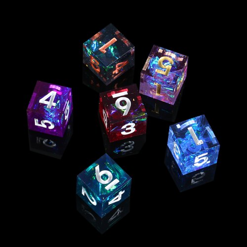 D6 Engraved Dichroic Glass Dice Dungeons and Dragons D6 RPG Etsy