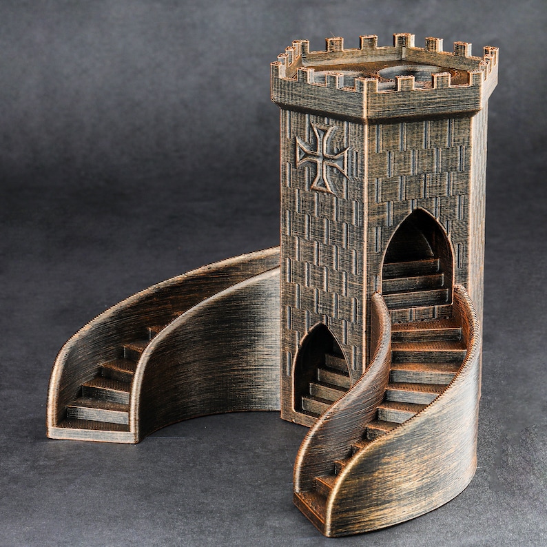Tour de dés du château, tour de dés imprimée en 3D pour jeux de rôle Donjons et dragons Accessoires MDN Boîte à dés M&D Lancer les dés image 8