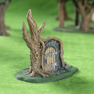 Porta impressa em 3D na árvore para D&D, Dungeons and Dragons Pathfinder RPG de mesa Wargaming