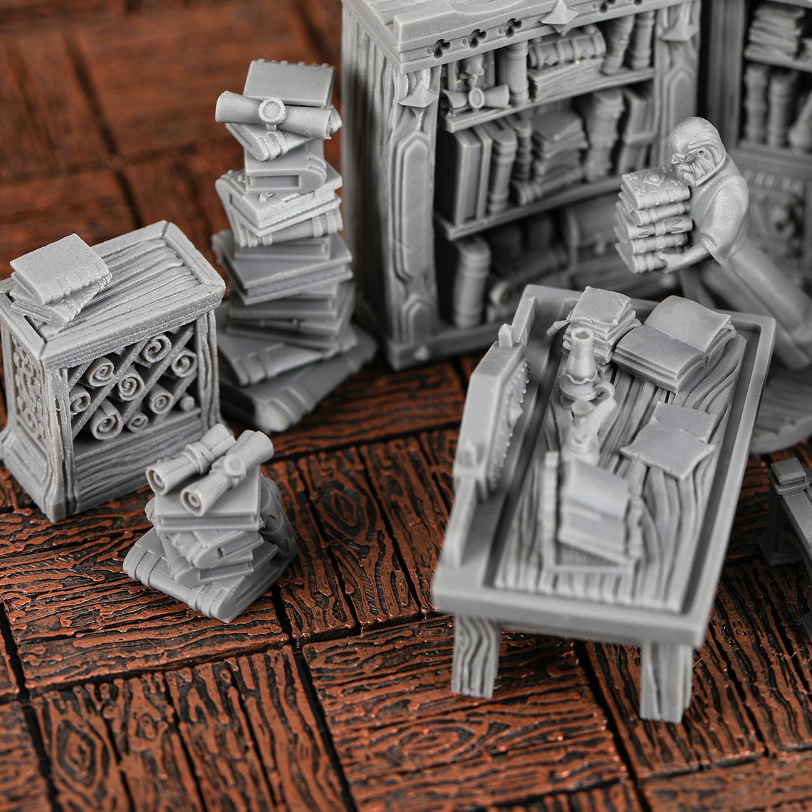 Dnd Library Display DND Library Furniture Set - Dnd Miniature Terrain Immersive Role ...
