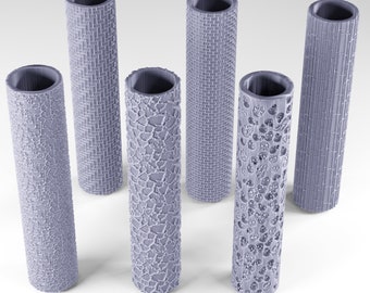 Textured Rollers Collection For Clay/Foams, DND Terrain Building, 28mm 32mm Terrain, Dungeons and Dragons | Tabletop RPG | Pathfider