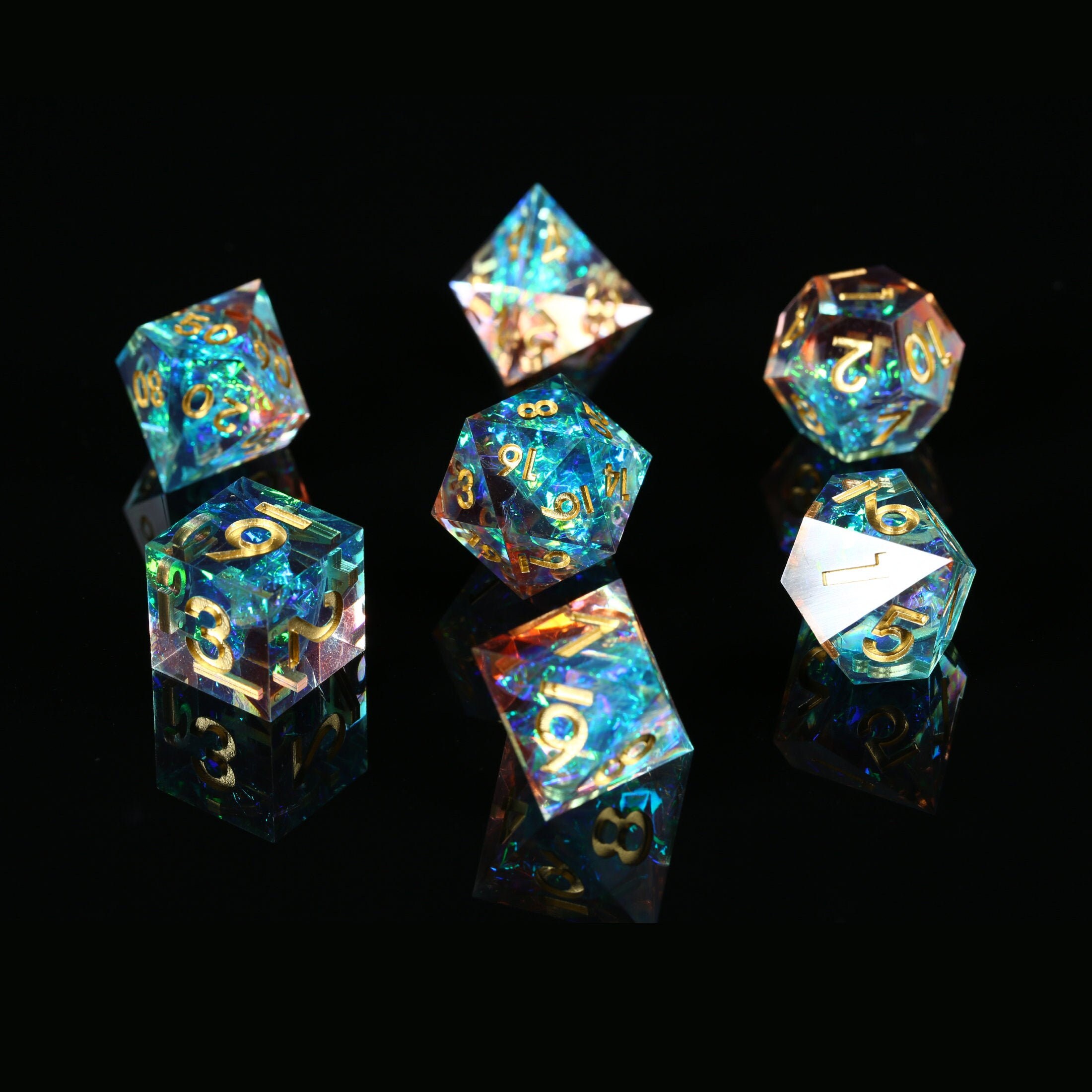 Galaxy Dice/ Sharp Edge Dice Set/ Dnd Dice Set / Rpg D20 / Etsy