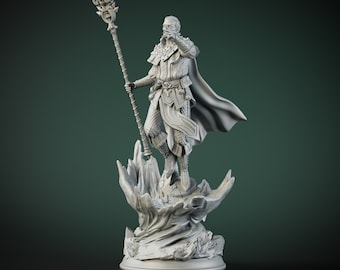 Human Sorcerer Miniature, Unpainted Fantasy Minis, 28mm/32mm Resin Miniature, Highly Detailed 3d Printed Miniature
