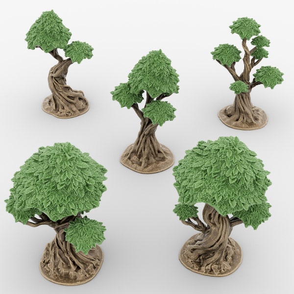 DnD Tree Terrain, Gnarly Tree Wargaming Tabletop Scatter Terrain  - Fantasy 28mm 32mm Miniature Terrain