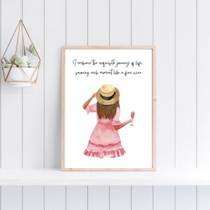 Daily motivation, affirmation wall art, Embracing Life&#39;s Journey, Savoring Each Moment Like Fine Wine - self care - Digital Art Printable