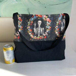 F You Floral Skeleton Tote Bag