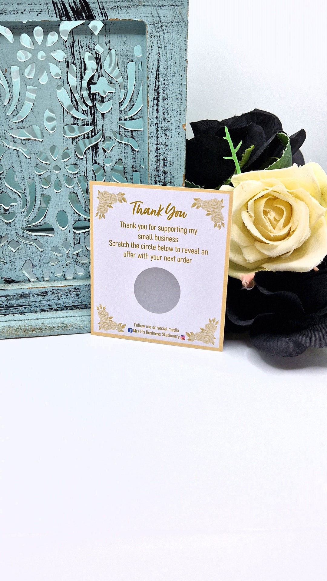 Flower Business Scratch Cards, Business Thank You Scratch Cards, Bulk