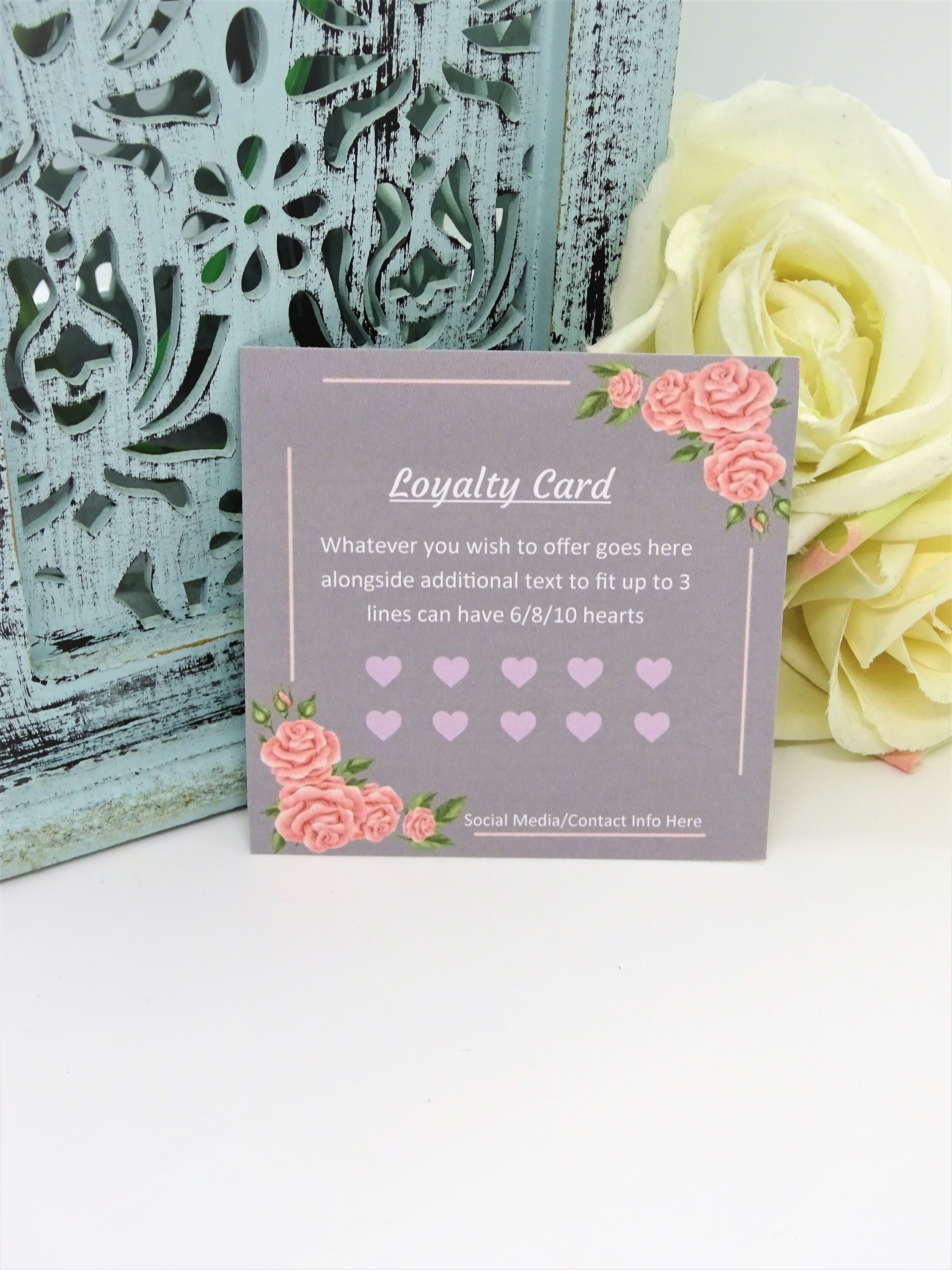 Loyalty Card Flower Loyalty Card Business Loyalty Card Etsy