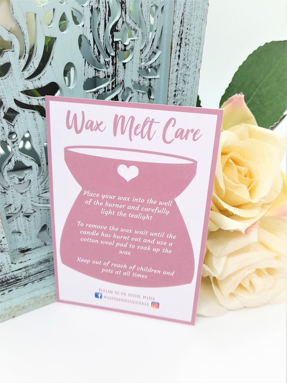 Wax Melt Care Card Wax Melt Instruction Card Wax Melt Etsy