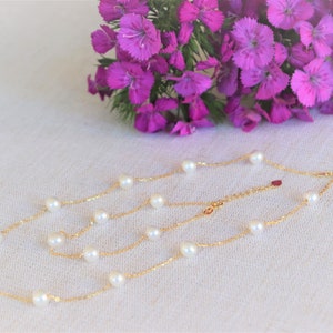 Golden Skye Pearl Necklace and Bracelet Set