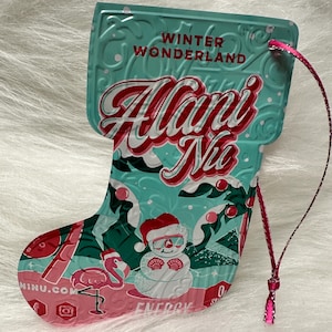Recycled  Aluminum Can Ornament - Alani - Stocking Shape