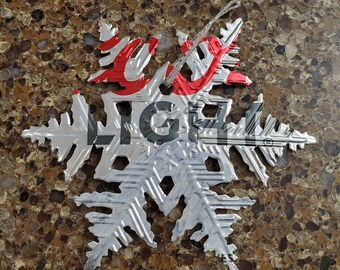 Up-Cycled Aluminum Can Ornament - Coors Light- SnowFlakes and Stockings