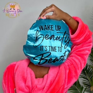 Silky Satin Hair Bonnet- Double Layered Bonnet- Reversible Hair Bonnet-Bonnet for Natural and Curly Hair