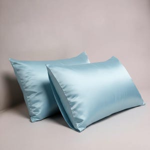 サテン枕カバー：ソフトな標準サイズ20x26cm、封筒型開閉式