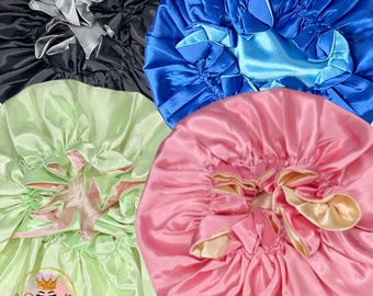 Double Layer Reversible Satin Bonnet: Hair Protection, Moisture Retention