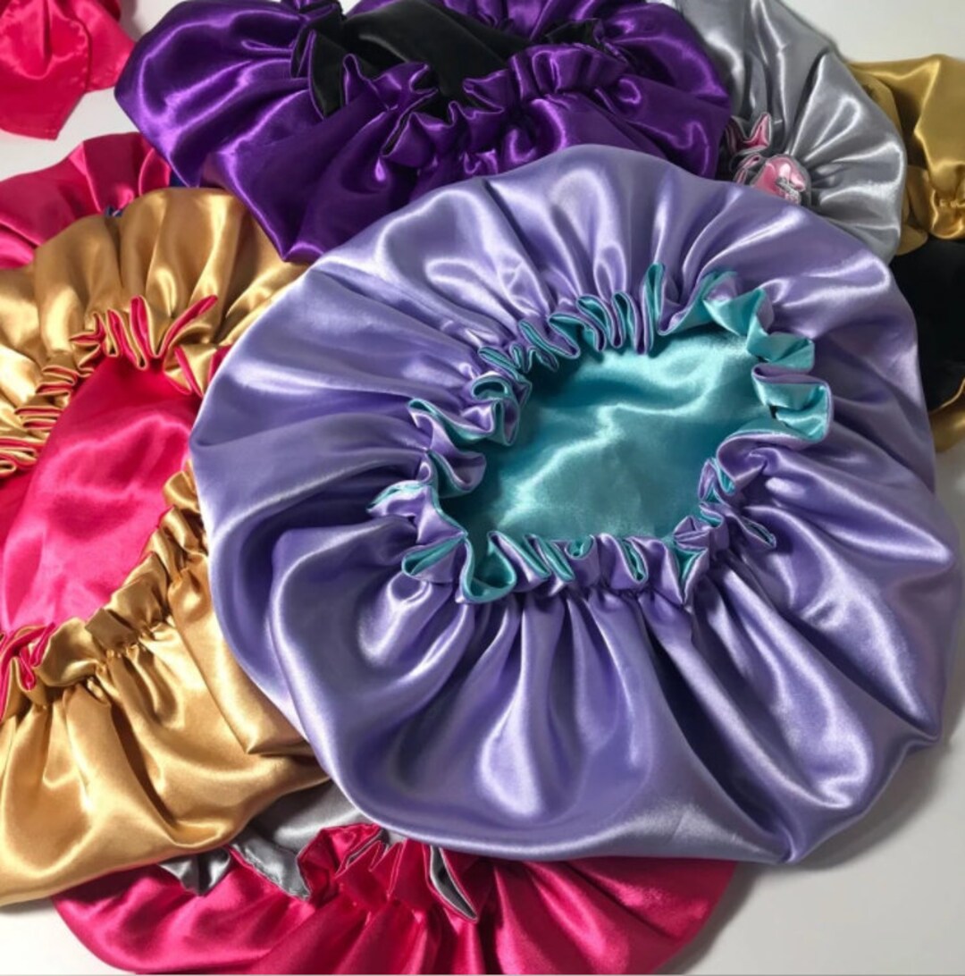 Bonnet Queen Silk Bonnet for Sleeping Satin Hair Bonnet Adjustable Bonnet  Pink Bonnets Sleep Bonnet for Women Girls Night bonnets for Natural Curly