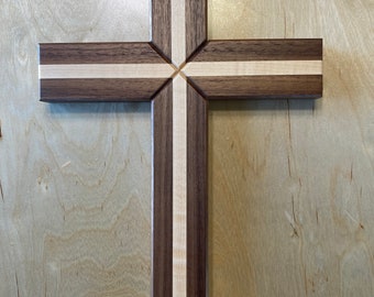 Wooden Cross Walnut 16”