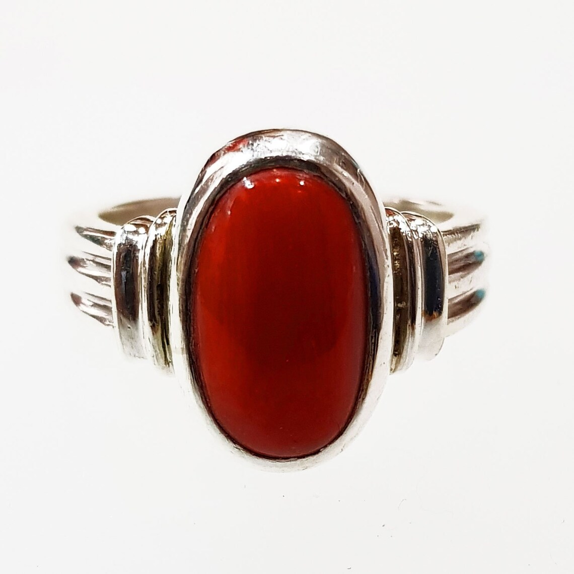 Red Coral Ring925 Sterling SilverOval Shape RingUnisex Etsy