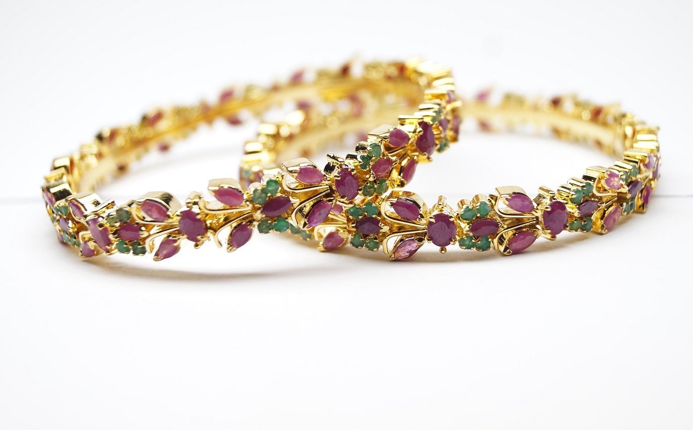 Ruby emerald bangles Clearance
