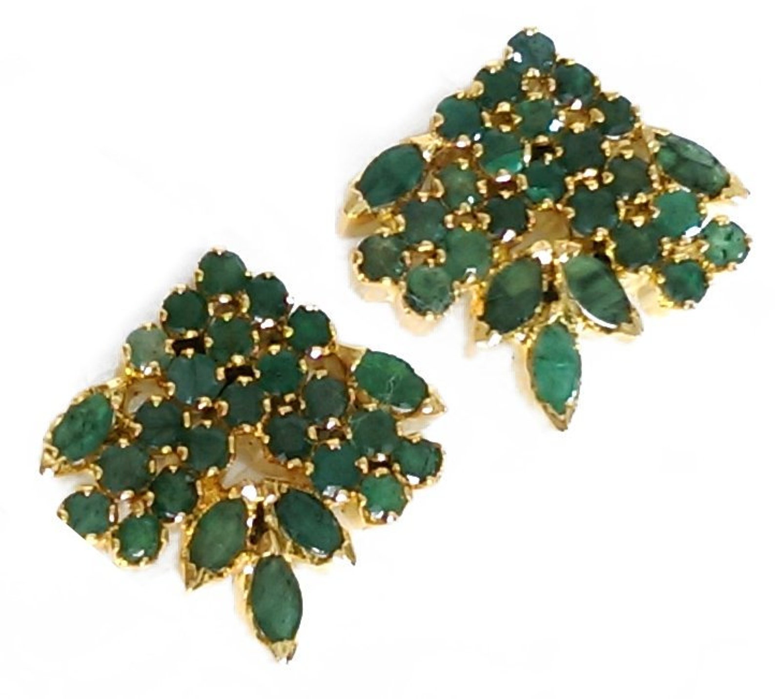 Emerald Necklace And Earrings Set925 Sterling SilverGold Etsy