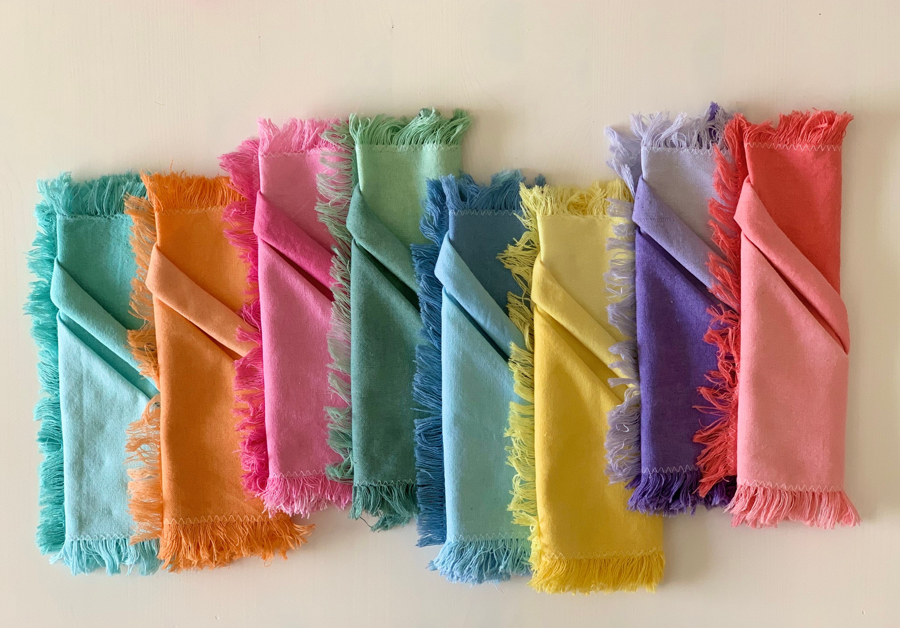 Multi Color Napkins Ombré Sets of 8 Party Napkins Hand | Etsy