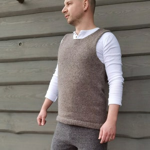 Wool vest | Unisex vest | Woolen vest | Handmade clothes | Sleeveless vest | Sweater vest | Warm vest | Hand knitted vest | Mens wool vest