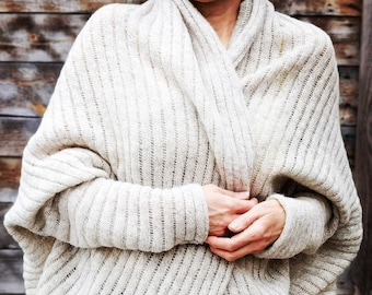 oversized wool cardigan