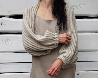 Knitted wool bolero | Shrug | Handmade | Chunky knit