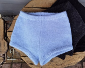 Hand Knitted Merino Wool Shorts | Warm Cozy Loungewear