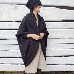 Wool Loose Fit Cardigan | Designer Warm Womens Cardigan | Long cardigan | Sheep wool