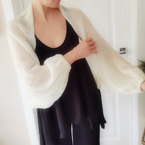 Knitted bridal top | Bridal cardigan | Wedding cardigan | Bridal sweater | Wedding bolero | Bridal shrug | Handmade | Mohair cardigan | Wool