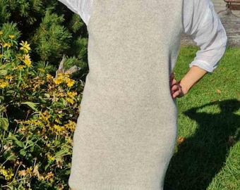 Vestido de lana / Vestidos cálidos para mujer por encima de la rodilla / Túnica de lana merino / Hecho a mano