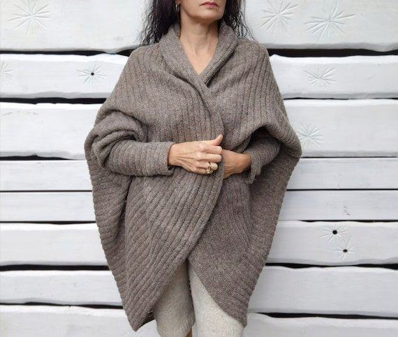 SheepCharm Wool Cardigan Designer Warm Womens Cardigan Long Cardigan Merino Wool Sweater Knitted Cardigan Loose Fit Cardigan Wool Sweater