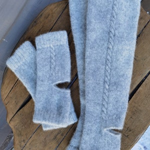 Calcetines de yoga de punto de lana merino / Calentadores de piernas sin dedos hechos a mano