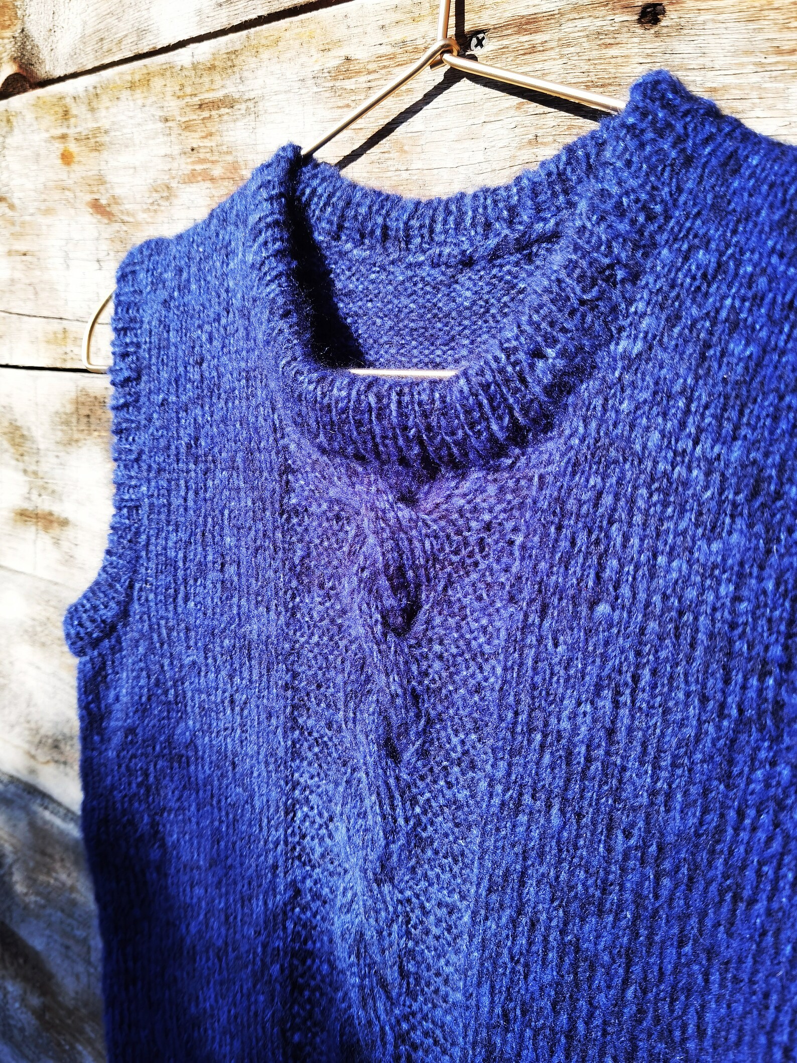 Wool Vest Handmade Knitted Vest Mohair Vest Vest Royal Etsy