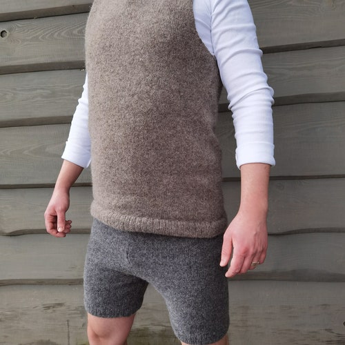 Hand Knitted Merino Wool Shorts | Unisex Warm Wool Pants - Etsy