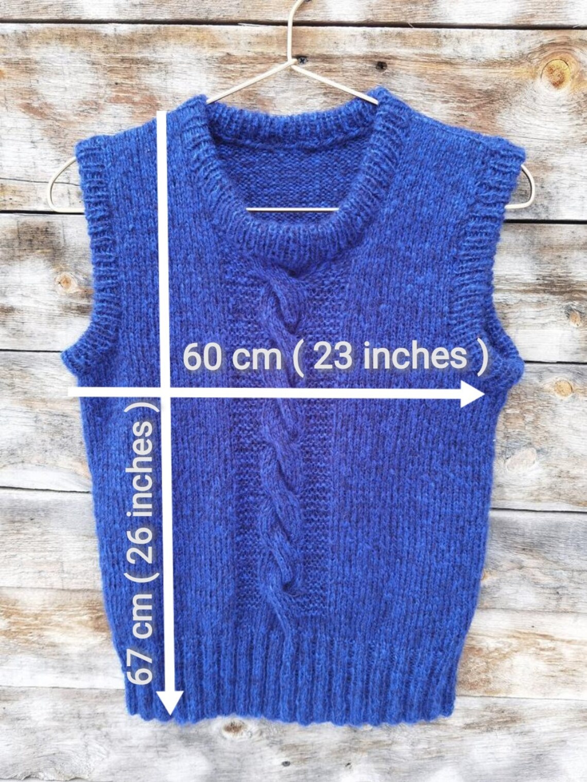 Wool Vest Handmade Knitted Vest Mohair Vest Vest Royal Etsy