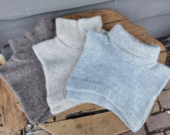 Halswärmer | Halstuch | Rundschal | Woll Halswärmer | Halswärmer-Gamasche | Wollstulpe | Pullover Top | Handgefertigter Halswärmer | Gamasche gestrickt