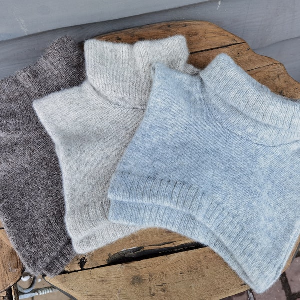 Halswärmer | Halstuch | Rundschal | Woll Halswärmer | Halswärmer-Gamasche | Wollstulpe | Pullover Top | Handgefertigter Halswärmer | Gamasche gestrickt