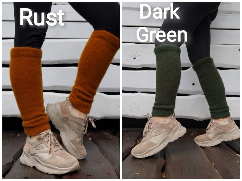 Handmade Wool Leg Warmers | Knitted Unisex Warmers image 6
