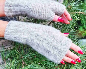 Wool Mittens | Warm Winter Mittens |Wrist warmers | Gift for her | Braid wrist warmer