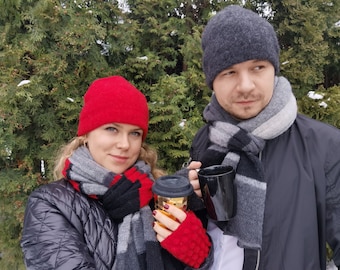 Handgestrickte Schafwolle Mütze | Unisex Wintermütze