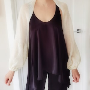 Haut nuptial tricoté | Cardigan nuptial | Cardigan de mariage | Pull nuptial | Bolero de mariage | Haussement d’épaules nuptiale | Fabriqué à la | Carte mohair | Laine