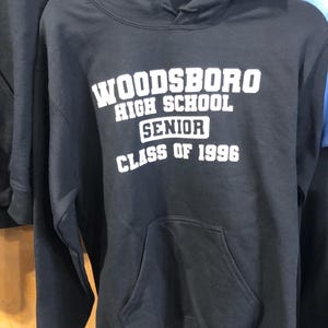 Woodsboro High Senior School Class of 1996  Hooded Sweatshirt Sweat shirt  Scream Horror Movie Shirt