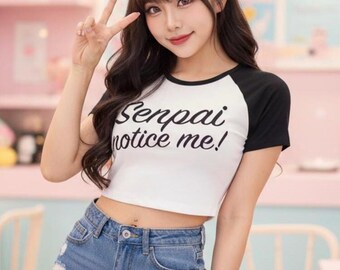 Senpai Notice Me crop top